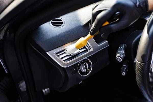 Car AC vent brush cleaning