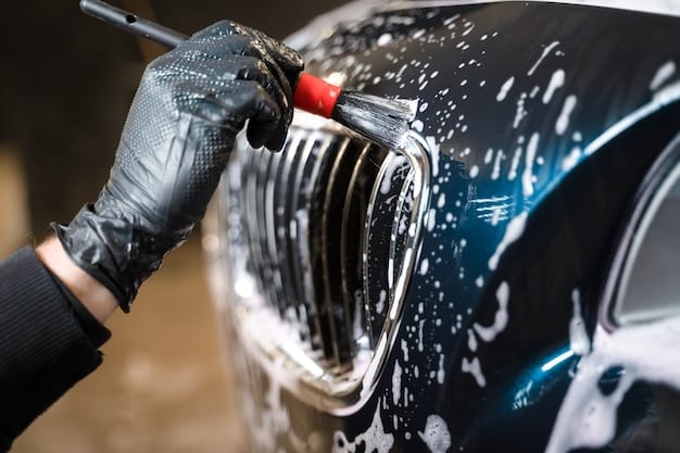 Detailed grille and monogram foam cleaning