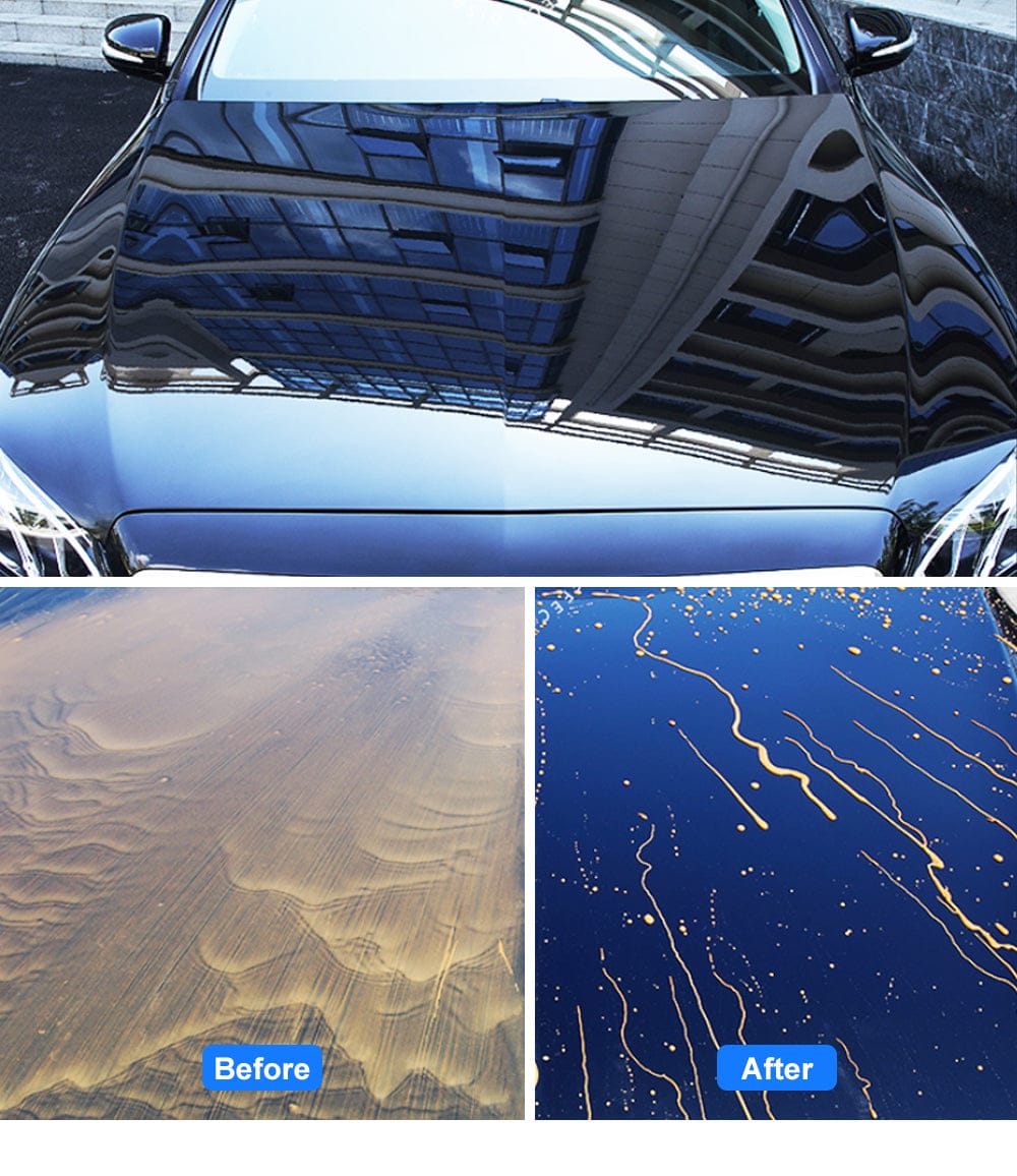 Before and after paint restoration comparison